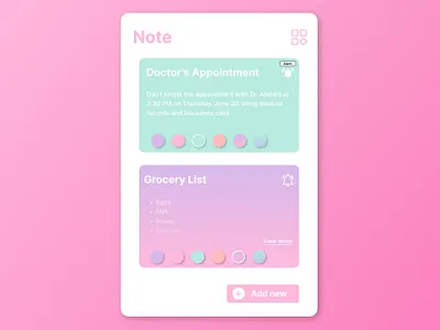 Day 065 : Notes Widget dailyui