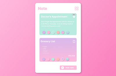 Day 065 : Notes Widget dailyui