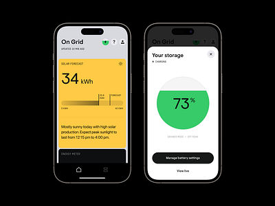 On Grid: Solar Energy & Storage Monitoring App app app design application application design charge clean clean ui design modern modern design monitor monitoring app on grid ui design ux uxui