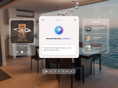 Spatial Journal – A VR-Ready AI Experience 3dui ai aiinterface ar conceptdesign dailyui designinspiration dribbbleweeklywarmup journalapp minimaldesign productdesign spatialdesign uidesign visionos vr