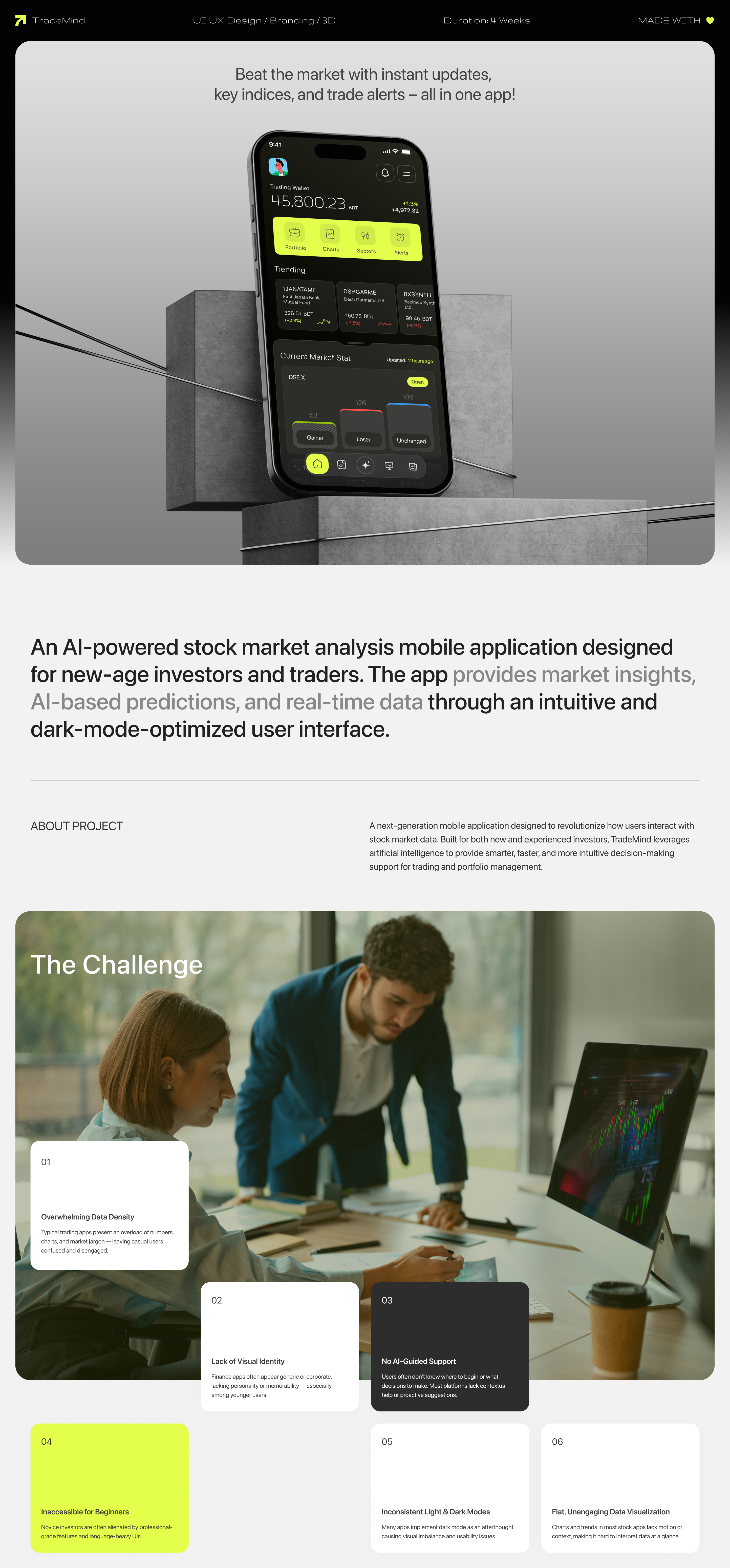 TradeMind – Smart Investing Made Simple branding concept design stock stockmarket trading ui ui design