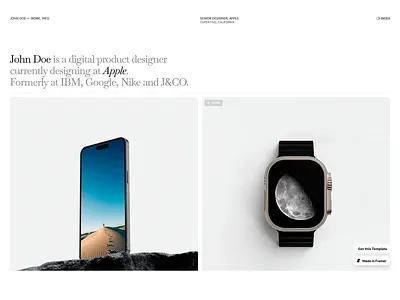 Minimalist Product Designer Portfolio Page design john doe minimalist modern modern ui simple simple ui design ui ui design user interface ux ux design ux ui design uxui uxui design web design