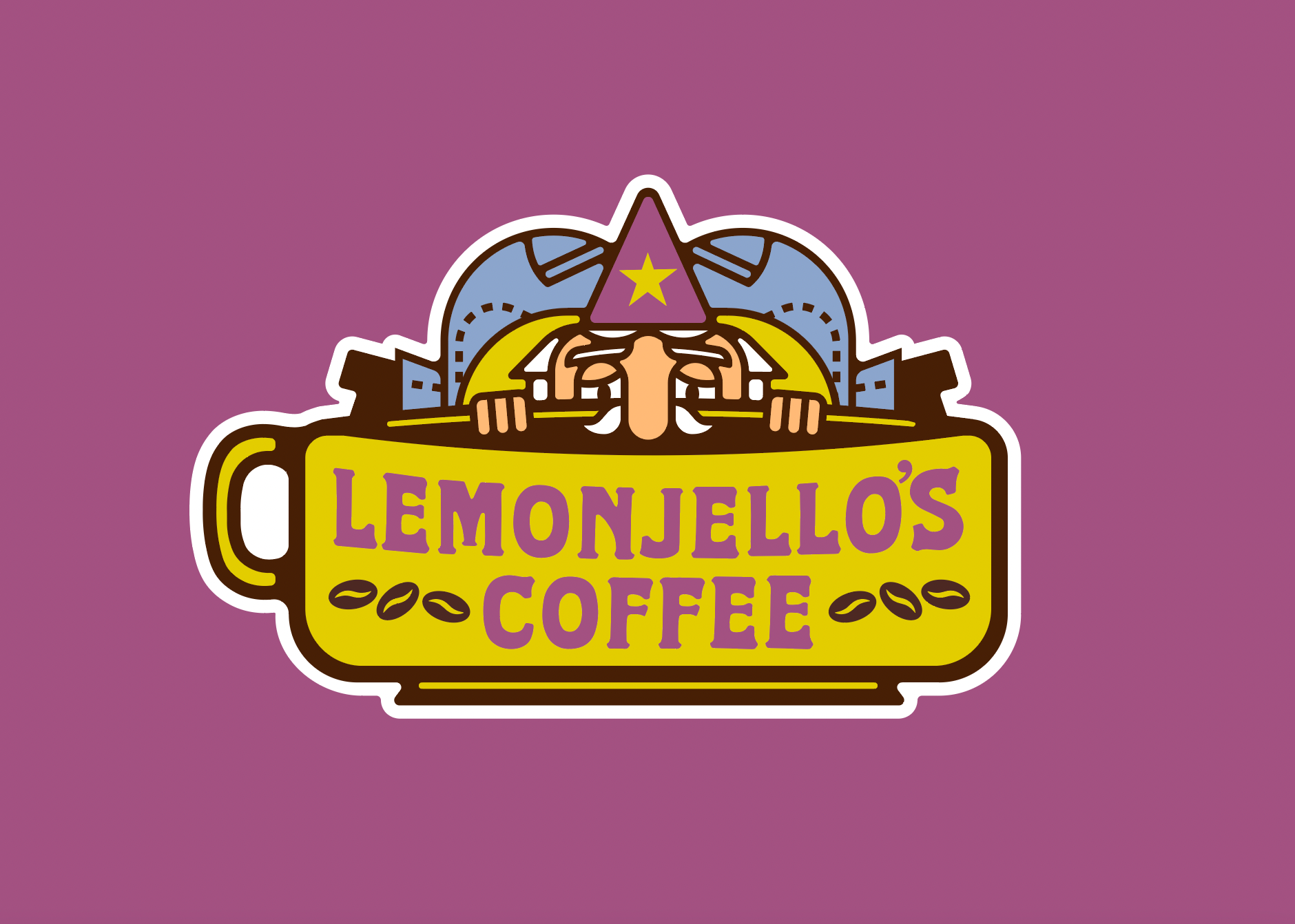 Kilroy Gnome (unreleased version) beans butt cafe coffee gnome jeans jello kilroy lemon logo merch michigan t shirt