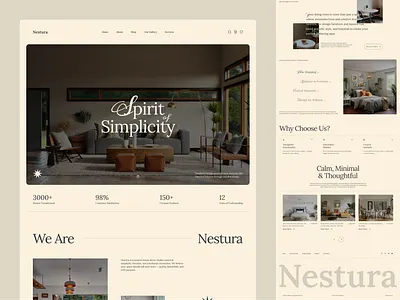 Nestura: Home Decor with Soul clean cozy figma home decor minimal responsive simple soft ui ux web web design
