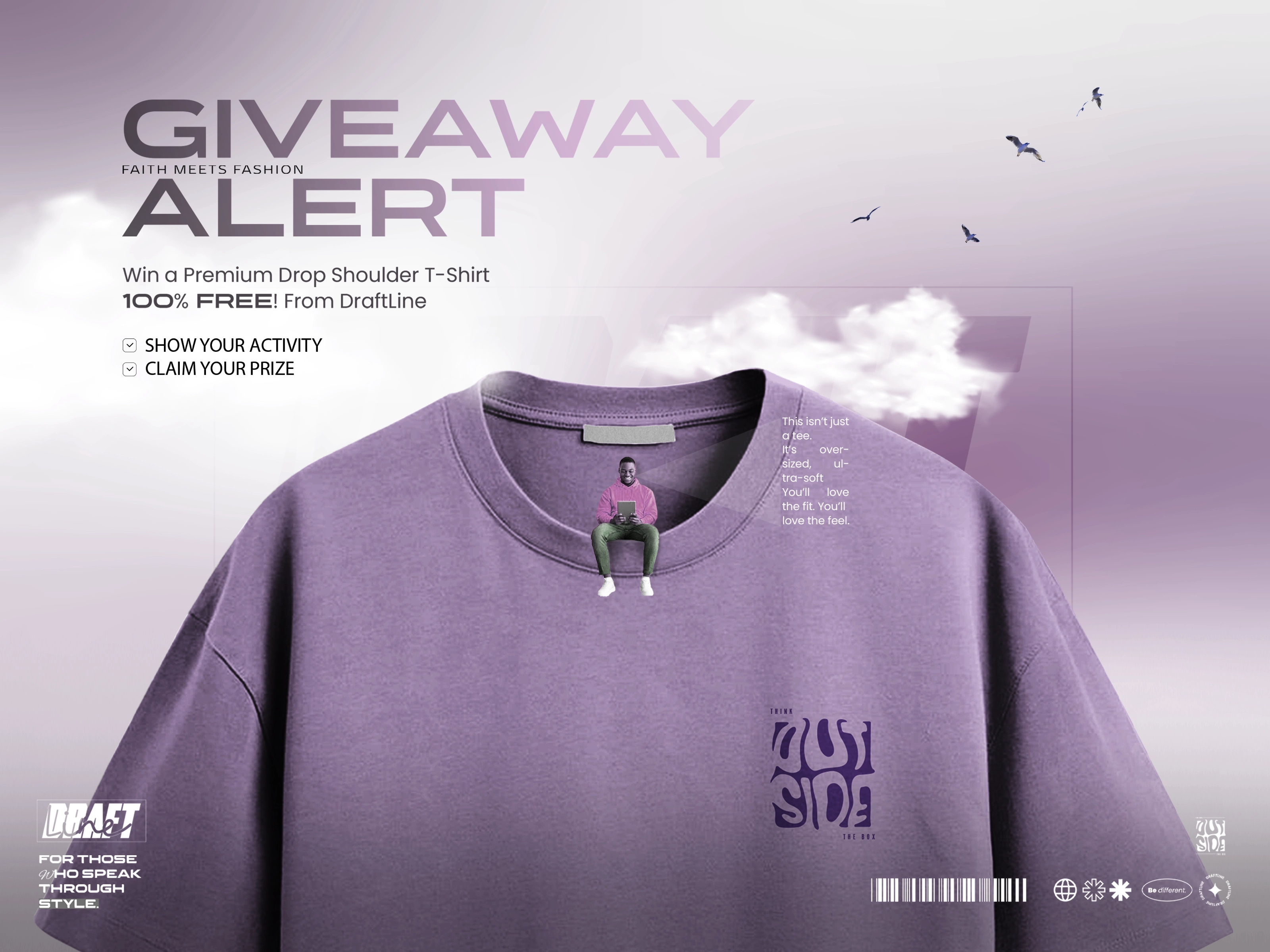 GIVEAWAY Creative For DraftLine brand design graphic design manipulation social craetives social media post t shirt manipulation