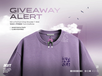 GIVEAWAY Creative For DraftLine brand design graphic design manipulation social craetives social media post t shirt manipulation
