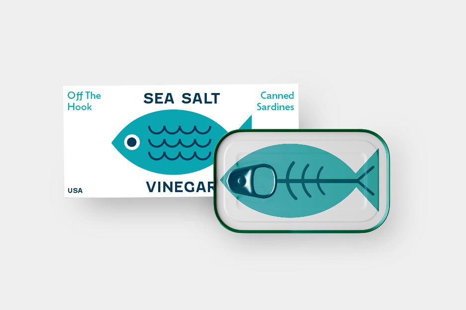 Off The Hook Sardines branding design graphic design illustration typography