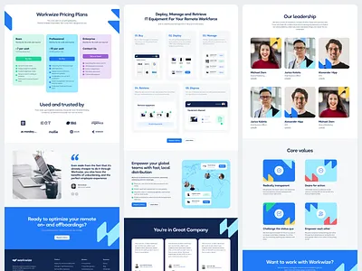 Workwize - Pages app b2b brand colors dashboard home page illustration interface design marketing product design saas solutions supply chain typography ui ux visual design web app web design website
