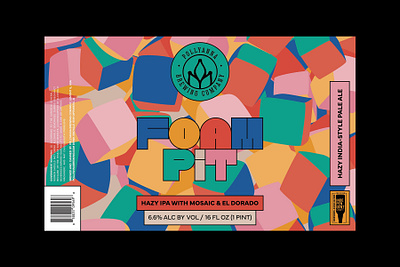 Foam Pit beer label graphic design label design