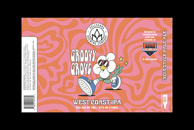 Groovy Groove beer label graphic design label design