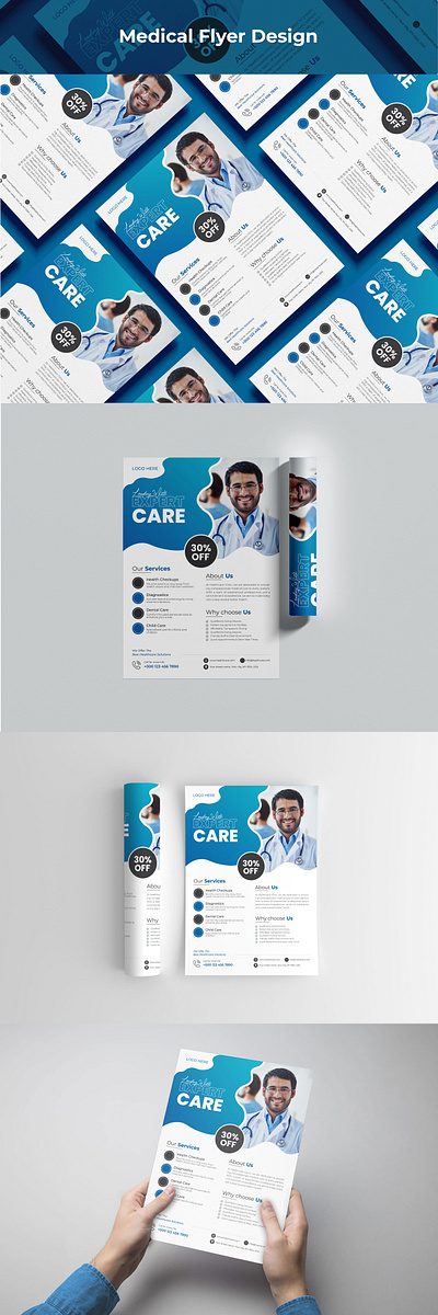 Medical Flyer Desig clean layout clinic branding print design ux