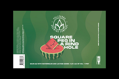 Square Peg in a Rind Hole beer label character design graphic design label design