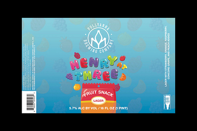 Henry at Three beer label graphic design label design