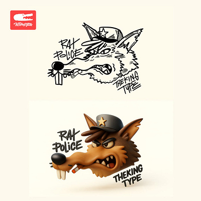 RAT POLICE/ BRANDING ILLUSTRATION THE KING OF TYPE branding creative design graphic design illustratiom illustration illustration art director design logo
