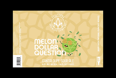 Melon Dollar Question beer label character design graphic design label design