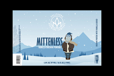 Mittenless beer label graphic design label design