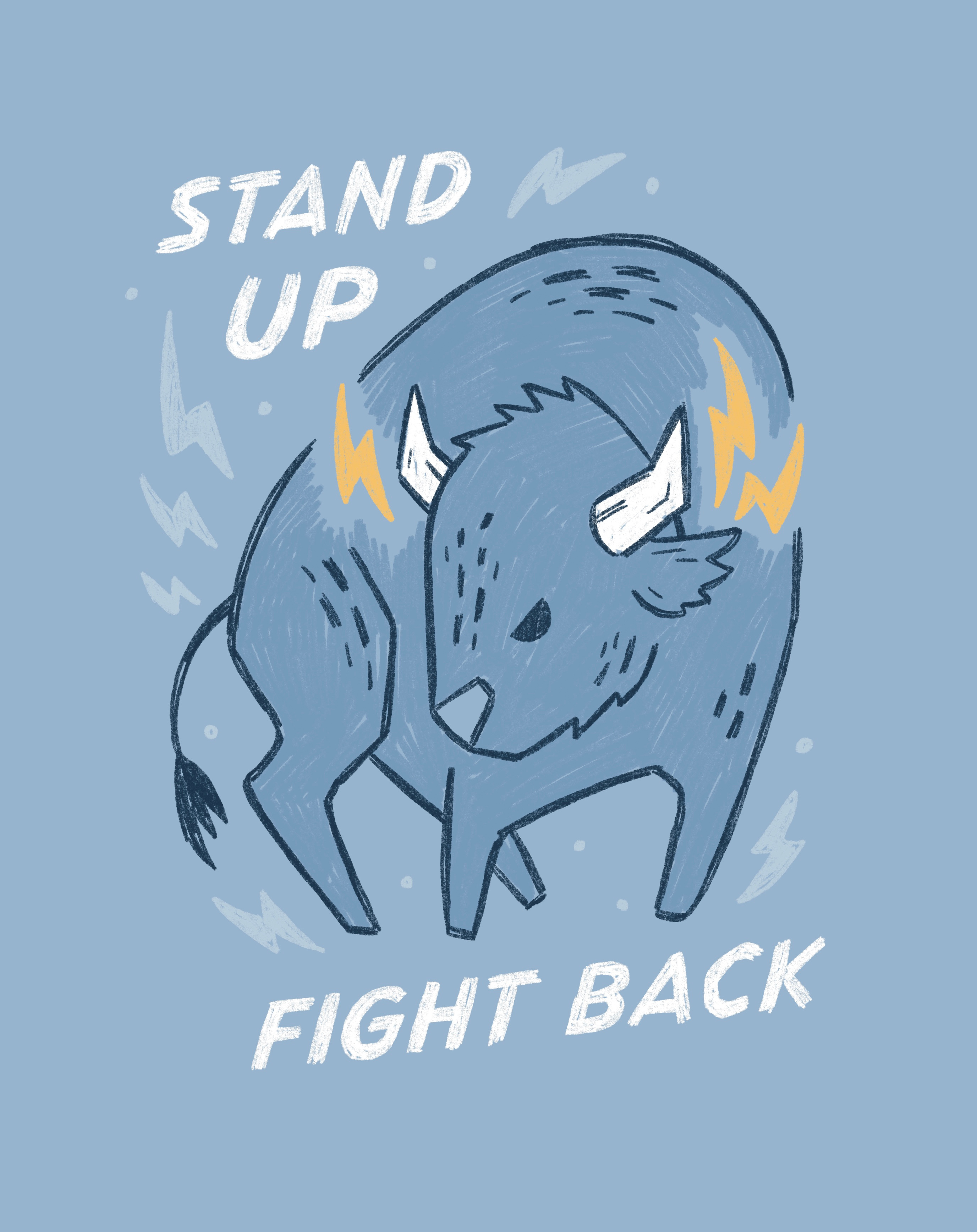 Protest bison art drawing hand drawn illustration nature procreate