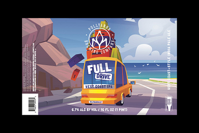 Full Drive beer label graphic design label design
