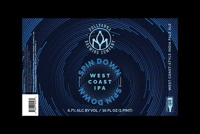 Spin Down beer label graphic design label design