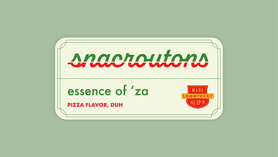 Snacroutons fine lines logo packaging script snacks typography