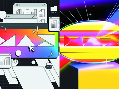 Future Layers of Digital Expression Illustration abstract interface art color explosion conceptual art creative technology design evolution digital collage digital expression future layers glitch effect graphic harmony illustration layered composition media fusion modern surrealism surreal shapes visual metaphor
