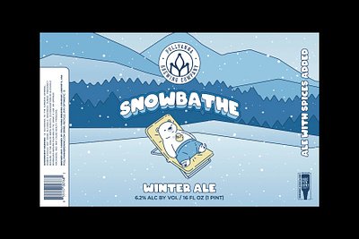 Snowbathe beer label graphic design label design