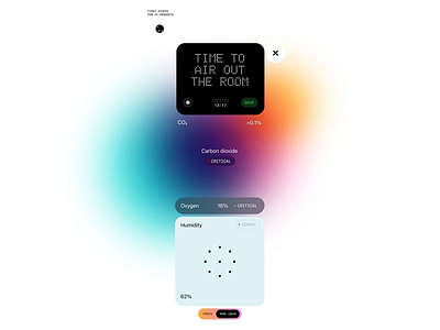 UX Elements for Air Monitoring air monitoring air tracker alert message ambient breathing tracker clean components co2 monitor data interface digital assistant health monitor mobile layout modern interface oxygen level realtime metrics sensor design smart visuals soft containers ux elements