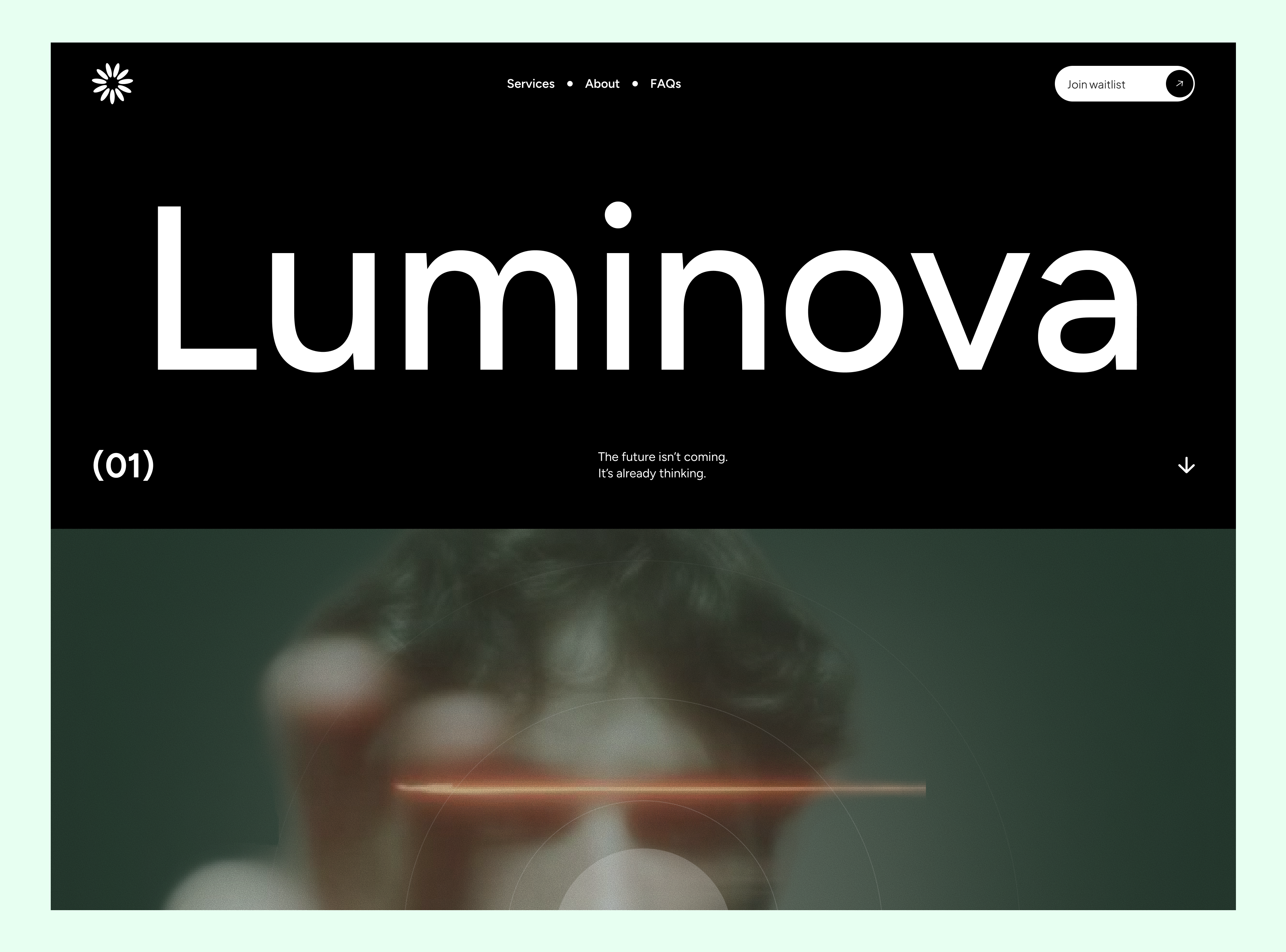 Futuristic website hero section ai ai inspiration ai landing page ai web design ai website landing page product design ui uiux web design