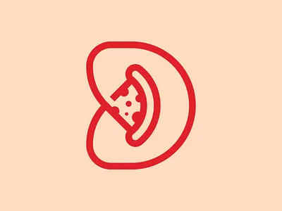 Minimalist D Pizza Logo alphabet app bakery chef cook d delivery fast food grill intial italian letter mark monogram pizza restaurant shop store stove