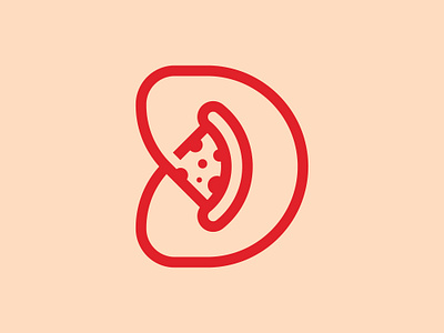 Minimalist D Pizza Logo alphabet app bakery chef cook d delivery fast food grill intial italian letter mark monogram pizza restaurant shop store stove
