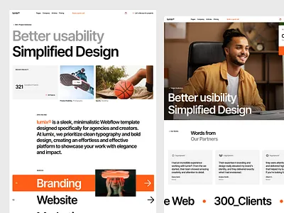 Lumix - Agency Website ( Webflow ) agency website creative agency landing page marketing website ui web design webflow template website design
