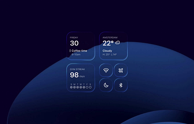 Liquid Glass Inspired Widgets app apple blue glass effect graphic design liquid glass ui widget widgets