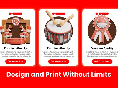 Indonesia Independence Day 3D Illustration Pack 3d 3d icon graphic design uiux