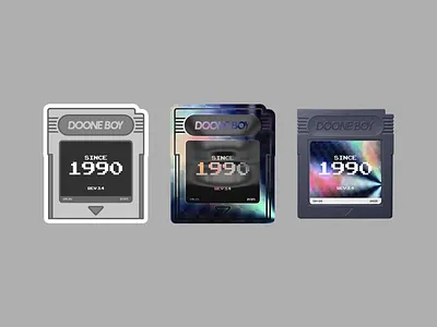 DooneBOY game boy gameboy graphic design holographic illustration pixel art sticker texture