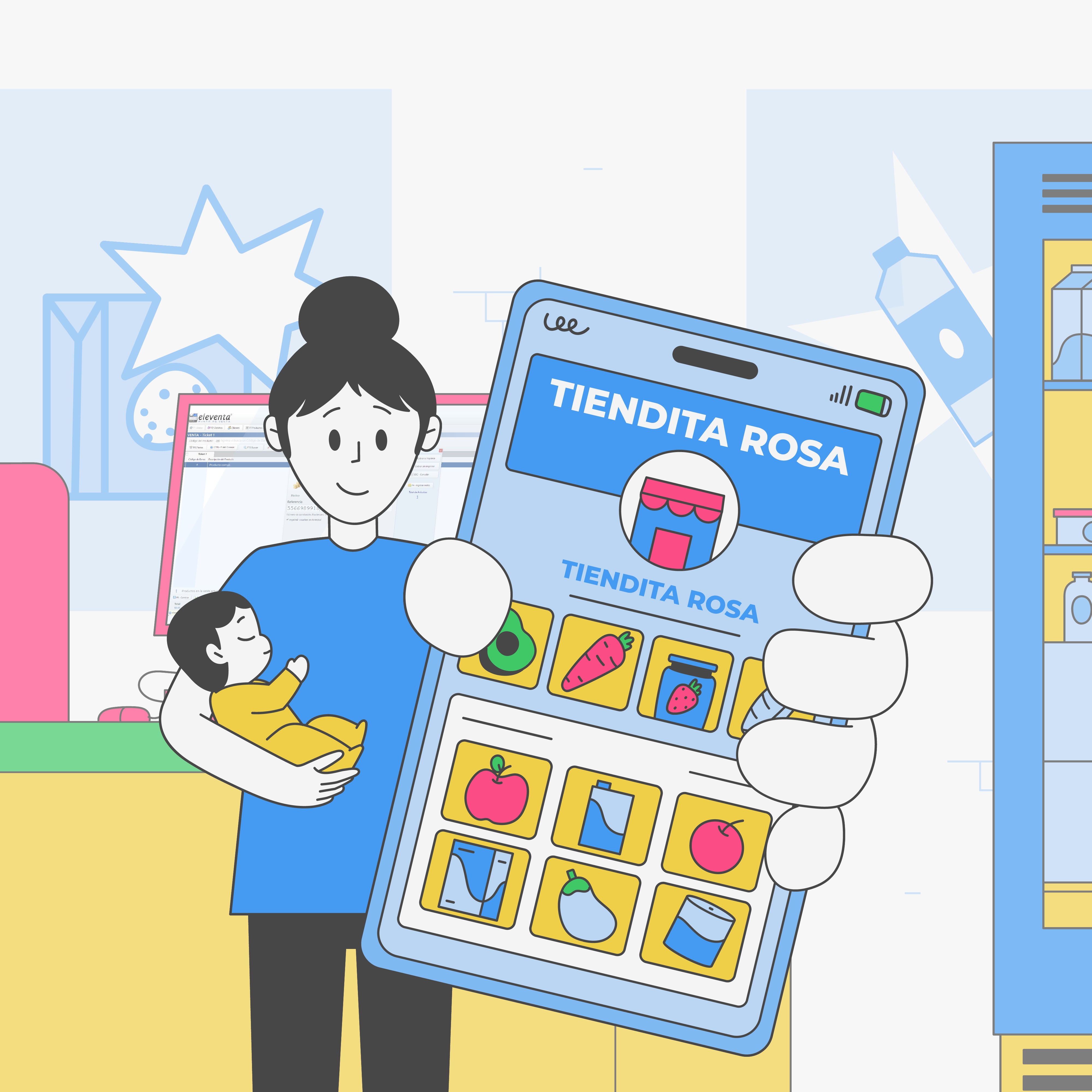 eleventa punto de venta adobe character design girl illustration intuos pdv wacom