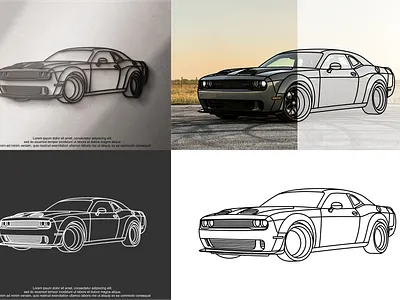 vehicles with line art style 3d design decorations line art lineart logo vector vehicle