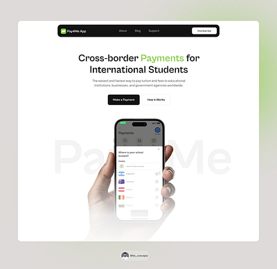 Pay4me Header Redesign finance fintech website healthcare website landing page landing page designer money transfer pay4me product designer uiux usd