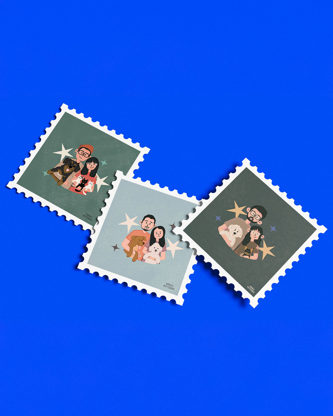 Retratos Familiares character design family illustration love wacom