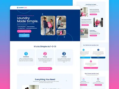Laundry Care // Landing Page Design branding landing page design web design