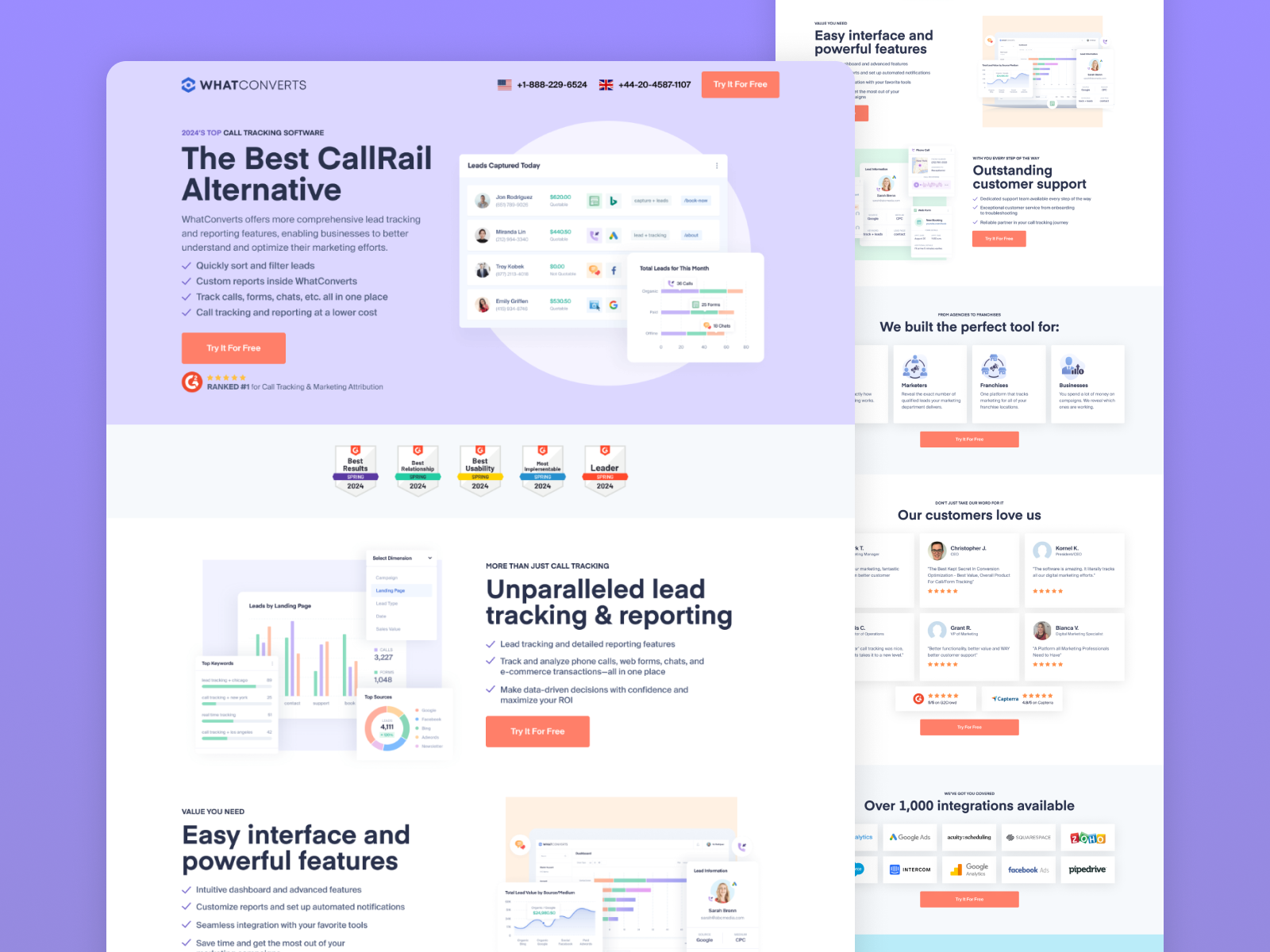Example of WhatConverts // Landing Page