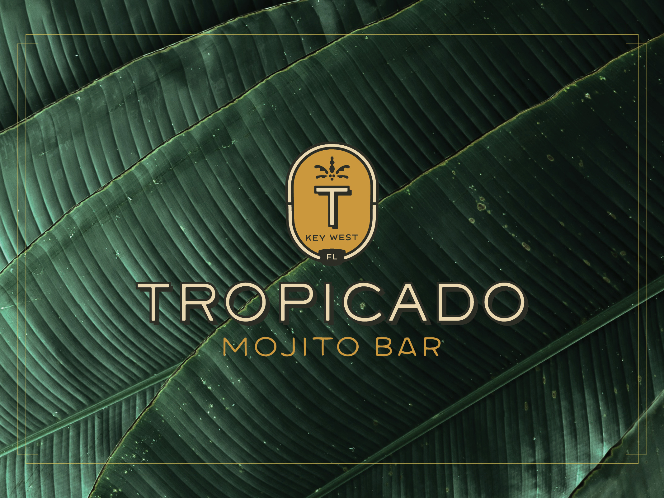 TROPICADO — Mojito Bar Branding art deco bar branding branding cocktail bar hospitality branding key wes logo design modern retro mojito print design restaurant branding tropical vintage visual identity