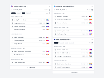 Task Sections app design ui ui design ux