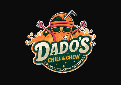 Dado's chill & chew logo brand identity branding creative design creative logo design graphic design illustration logo logo design