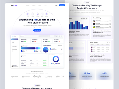 HR Management Saas Landing Page b2bsaas banking datavisualization e wallet finanace finance landing page fintech fintech landing page home page hr desing hr management saas landing page hr managenent responsive saas saas app saas desing saas landing page startup uxinspiration webdesing