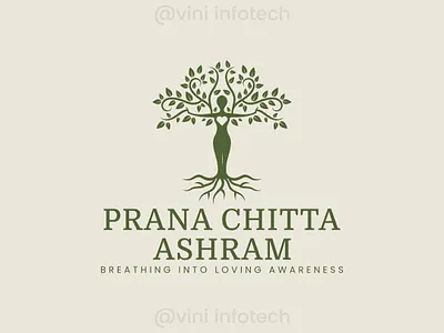 Prana Chitta Ashram Logo graphic design logo