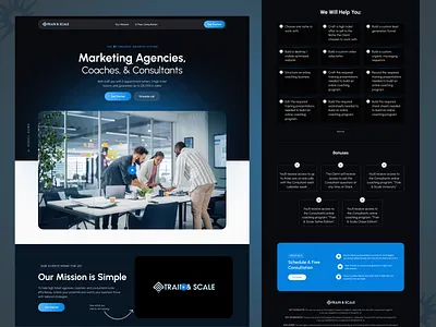 Marketing Agency Website Designs agency agency website businesscoaching consultingui creative agency dark mode ui hero section hero section ui homepage landing page marketing agency responsivedesign uix user experience userinterface web web app ui web design website website design