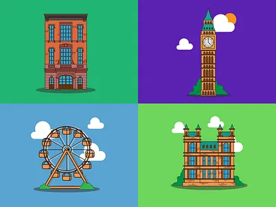 London Building building design illustration vector