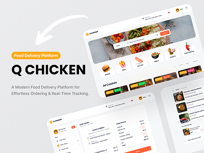 Q chicken - One Click Away From Your Favorite Meal. dashboard dashboarddesign delivery designsystem figmadesign food fooddashboard fooddeliveryapp foodtechui interface platform restaurant ui userinterface uxuidesign web webapp
