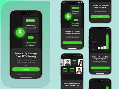 AI Language Learning App UI UX | Mobile App app design coureses education graphic design learning app learning management system learning platform lms mobile app online education ui ux