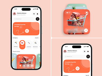 Food Delivery App – Clean & Modern UI appdesign delisas deliveryapp fastfood food order foodapp fooddelivery grocery app mobile app ui mobile apps mobileui online food delivery ood and drink recipe app ui ui design